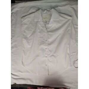 Le‎ Marais White Hampton Top Sleeveless Button Down Cotton Blouse XS New